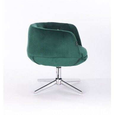 Grožio salono kėdė stabiliu pagrindu HR333CROSS, žalias aksomas 2