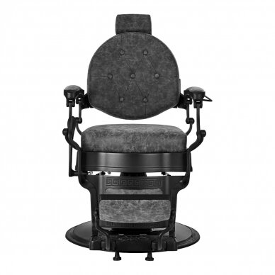 Professional barber chair for hairdressers and beauty salons GABBIANO PRESIDENT OLD LEATHER, black and gray color 3