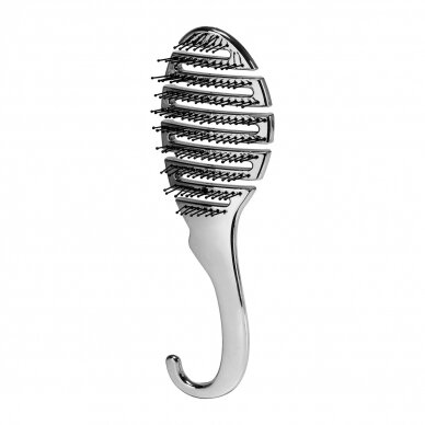 Flexible hair brush P-1032, silver color