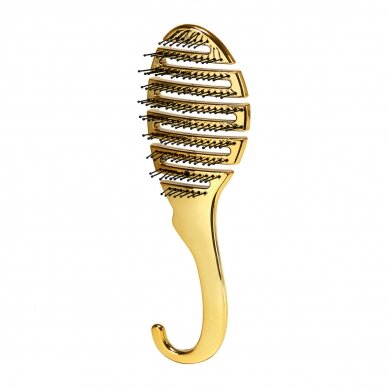 Flexible hair brush P-1032, golden color