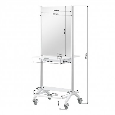 GABBIANO double-sided hairdressing console MI-03, white 10