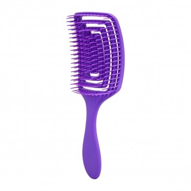 Flexible hair brush O-327, purple color