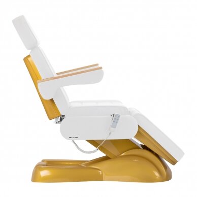 Professional electric cosmetology bed SILLON LUX GOLD 273B (3 motors), white-gold color 1