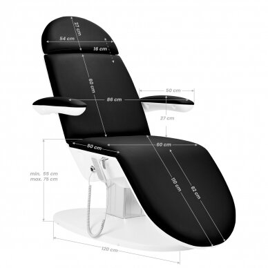 Профессиональное электрическое косметологическое кресло-кровать 2240B ECLIPSE (3 мотора), цвет черный 13