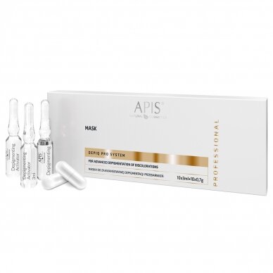 APIS DEPIQ PRO SYSTEM kaukė giliai pigmentinių dėmių depigmentacijai 10x3ml + 10x0,7g