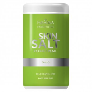 FARMONA aromaterapinė vonelių druska pėdų mirkimui ir minkštinimui pedikiūro metu SKIN SALT PEAR, 1400 g