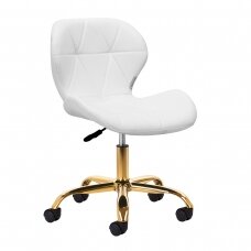 Professional beauty salon chair with wheels QS-06G, white color