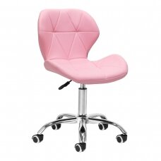 Professional beauty salon chair with wheels QS-06, pink color