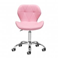 Professional beauty salon chair with wheels QS-06, pink color