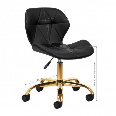 Professional beauty salon chair with wheels QS-06G, black color 6