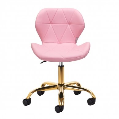 Professional beauty salon chair with wheels QS-06G, pink color 1