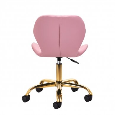 Professional beauty salon chair with wheels QS-06G, pink color 3