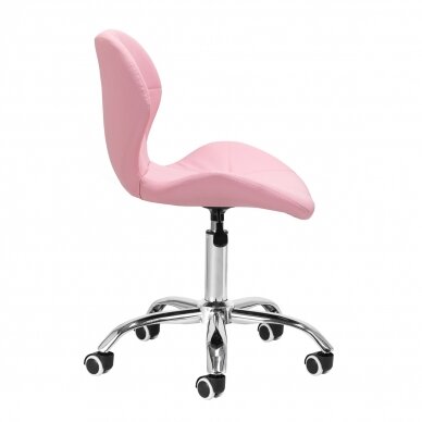 Professional beauty salon chair with wheels QS-06, pink color 2