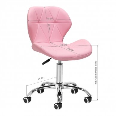 Professional beauty salon chair with wheels QS-06, pink color 6