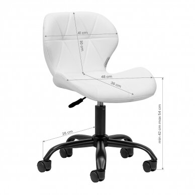 Professional beauty salon chair with wheels QS-06B, white color 6