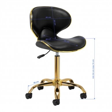 GABBIANO professional craftsman's chair with wheels Q-4599, black and gold 7