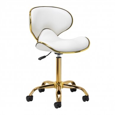 GABBIANO professional craftsman's chair with wheels Q-4599, white and gold color