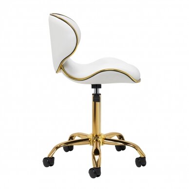 GABBIANO professional craftsman's chair with wheels Q-4599, white and gold color 1