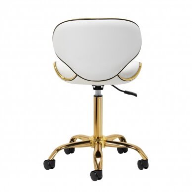 GABBIANO professional craftsman's chair with wheels Q-4599, white and gold color 3