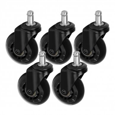 Spare chair casters ROLL SPEED BLACK, 5 pcs.