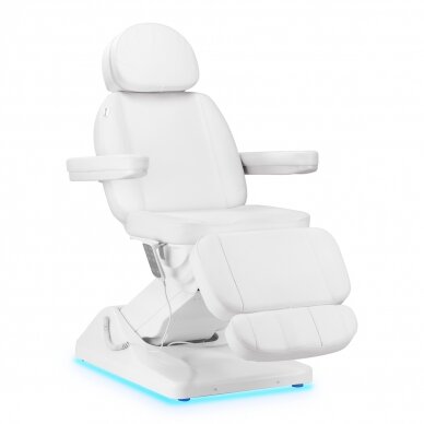 Professional electric recliner-bed for beauticians SILLON LUXURY (3 motors), white color