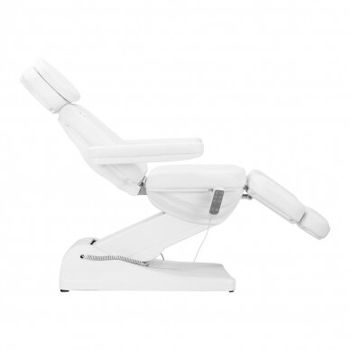 Professional electric recliner-bed for beauticians SILLON LUXURY (3 motors), white color 4