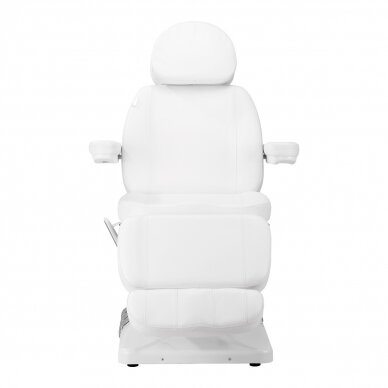 Professional electric recliner-bed for beauticians SILLON LUXURY (3 motors + pedal control), white color 1