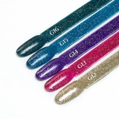 OCHO NAILS стойкий гибридный лак для маникюра GLITTER G12, 5 г. 3