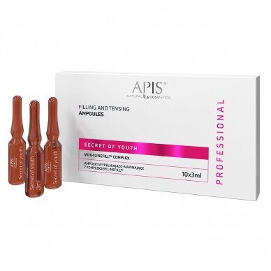 APIS PROFESSIONAL odą stangrinančios mezoterapijos ampulės su Linefill™ kompleksu, 10x3 ml