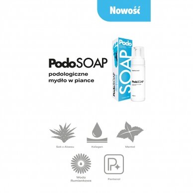 PODOLAND foot skin elasticizing soap with menthol, collagen and Panthenol, 100 ml 2