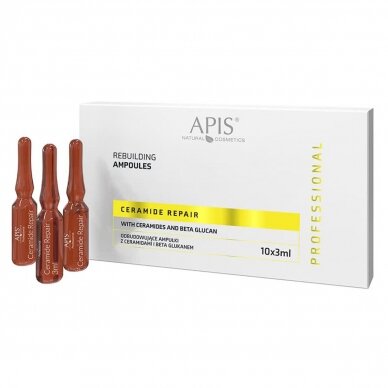 APIS CERAMIDE REPAIR regeneruojančios ampulės su keramidais ir beta gliukanais, 10 x 3 ml