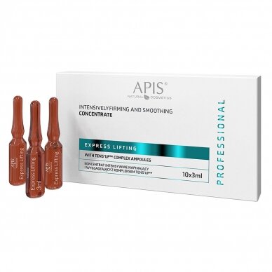 APIS EXPRESS LIFITNG extremely lifting ampoules for mature facial skin with TENS&#39;UP™ complex and collagen, hyaluronic acid and ceramides (10*3 ml)