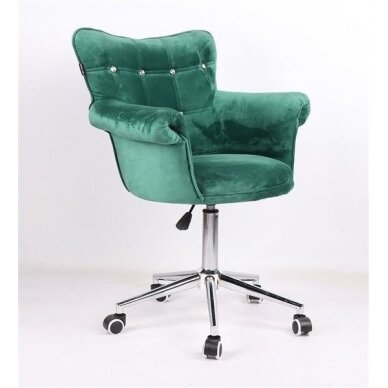 Beauty salons and beauticians stool HC804CK, green velour