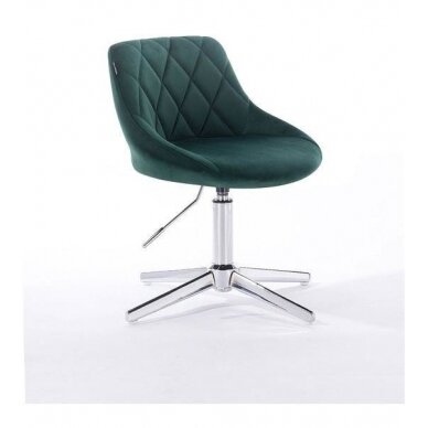 Professional beauty salons and beauticians stool HR1054CROSS, green velor