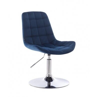 Beauty salons and beauticians stool HR590N, blue velor