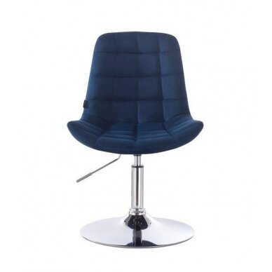 Beauty salons and beauticians stool HR590N, blue velor 1