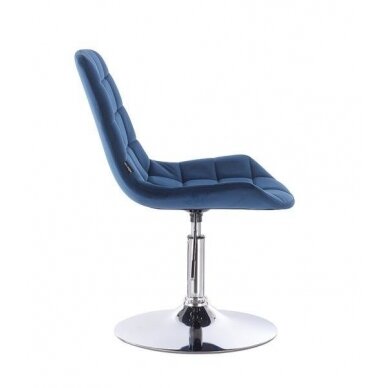 Beauty salons and beauticians stool HR590N, blue velor 2