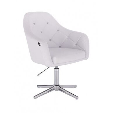 Beauty salons and beauticians stool HR830, white eco-leather