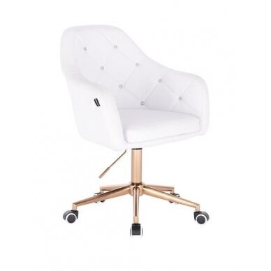 Beauty salons and beauticians stool HR830, white eco-leather