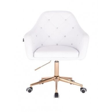 Beauty salons and beauticians stool HR830, white eco-leather 1