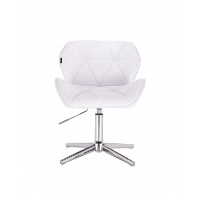 Masters chair for beauticians and beauty salons HR111CROSS with a stable base, white velor 1