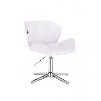 Masters chair for beauticians and beauty salons HR111CROSS with a stable base, white velor 2