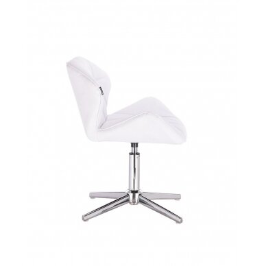 Masters chair for beauticians and beauty salons HR111CROSS with a stable base, white velor 3