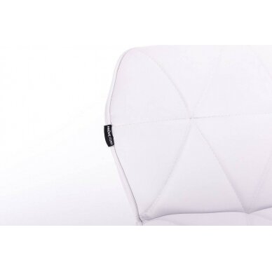 Masters chair for beauticians and beauty salons HR111CROSS with a stable base, white velor 4