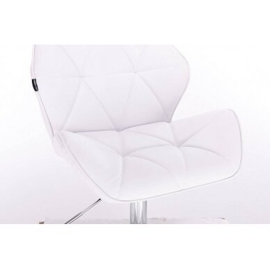 Masters chair for beauticians and beauty salons HR111CROSS with a stable base, white velor 5