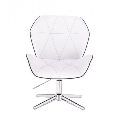 Master chair with stable base HR212CROSS, white eco leather