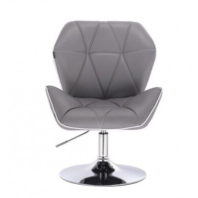 Professional eco-leather chair with a stable base HR212, gray color 1