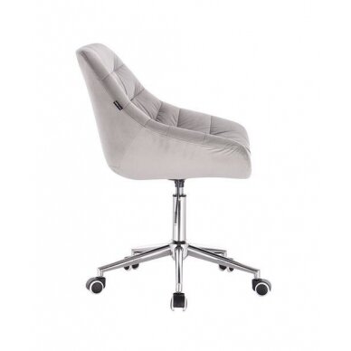 Beauty salon chair with wheels HR825K, gray velor 2