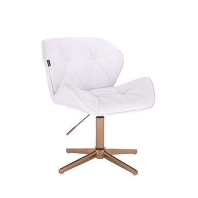 Beauty salons and beauticians stool HR111CROSS, white eco-leather