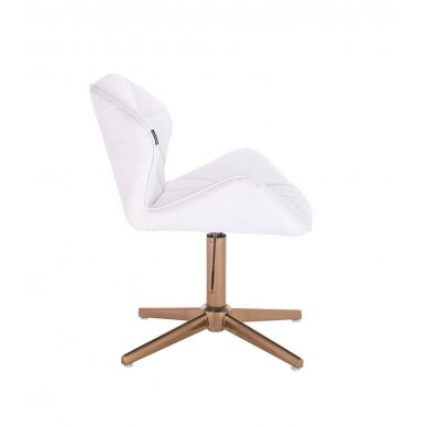 Beauty salons and beauticians stool HR111CROSS, white eco-leather 1